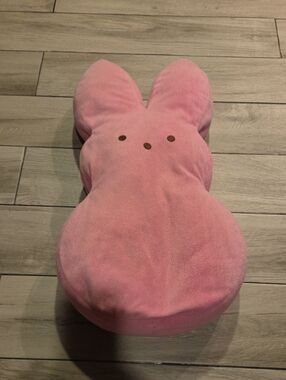 Pink Peeps Bunny Shaped Plush Pillow